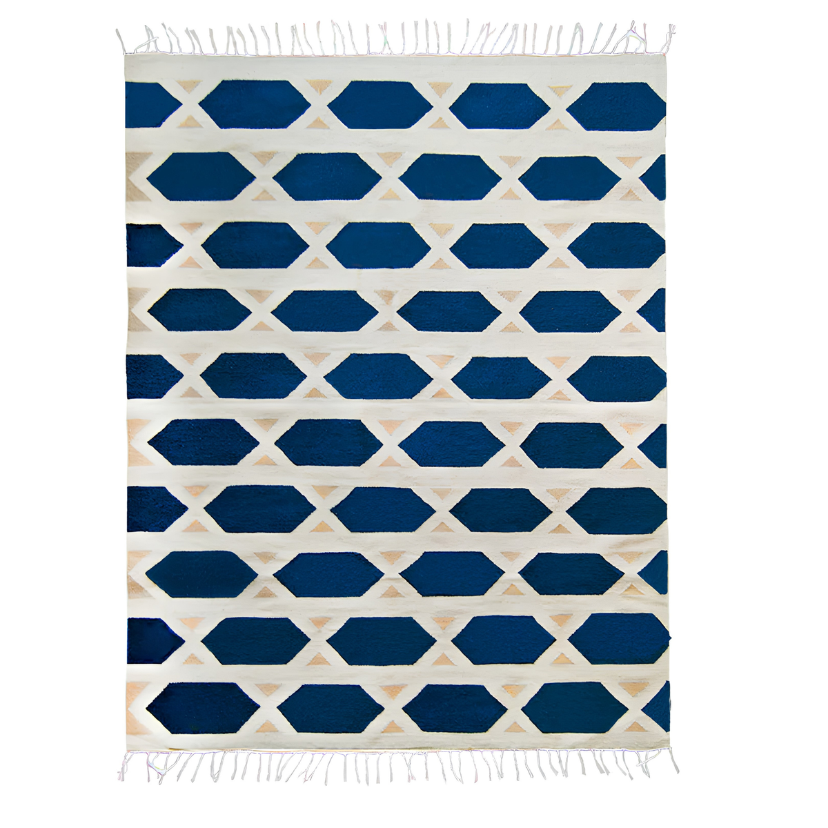 Indigo Hive Handwoven Wool Kilim Rug