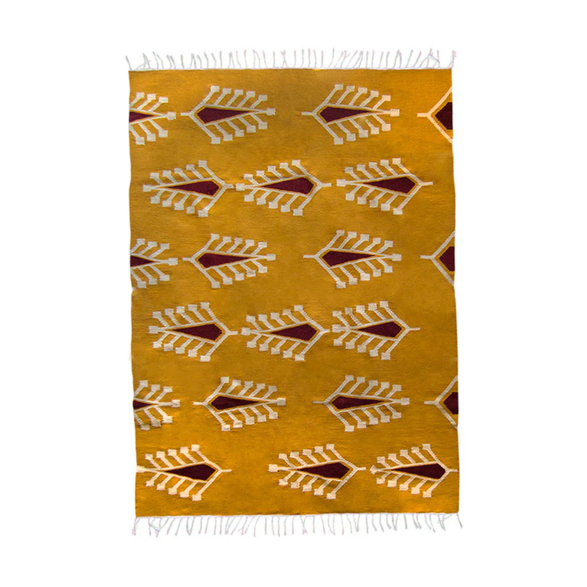 Cypress Ochre Handwoven Wool Kilim Rug