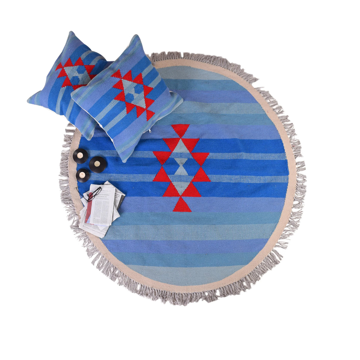Blue Skies Kilim Round Rug