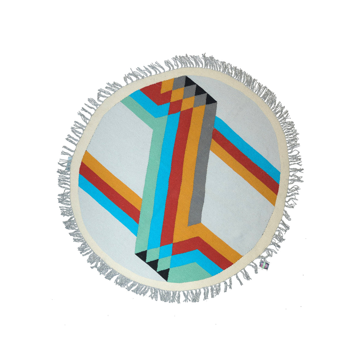 Crossing Lanes Kilim Round Rug