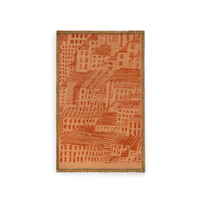 Clay Grid Modernist Cotton Kilim Rug