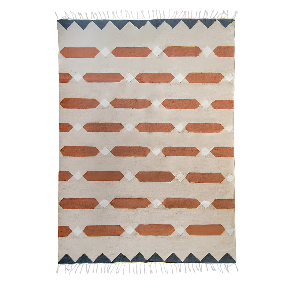 Terracotta Adobe Handwoven Wool Kilim Rug