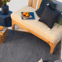 Waves Handwoven Kilim Rug - Minimalist Neutral Wavy Design