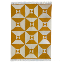 Ochre Horizon Geometric Handwoven Wool Kilim Rug