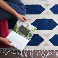 Indigo Hive Handwoven Wool Kilim Rug
