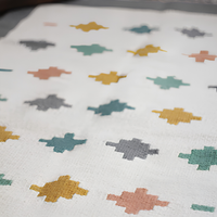 Serene Pastel Mosaic Handwoven Wool Kilim Rug
