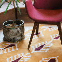 Cypress Ochre Handwoven Wool Kilim Rug