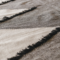 Charcoal Diamond Fringed Handwoven Wool Kilim Rug
