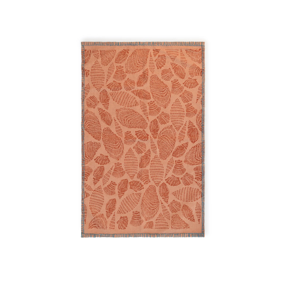 Sienna Coast Hand-Printed Cotton Kilim Rug