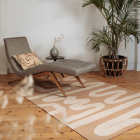 Monochrome Stroke Handwoven Wool Kilim Rug