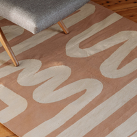 Monochrome Stroke Handwoven Wool Kilim Rug