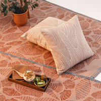 Sienna Coast Hand-Printed Cotton Kilim Rug