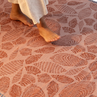 Sienna Coast Hand-Printed Cotton Kilim Rug