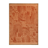 Clay Grid Modernist Cotton Kilim Rug