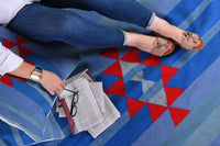Blue Skies Kilim Round Rug