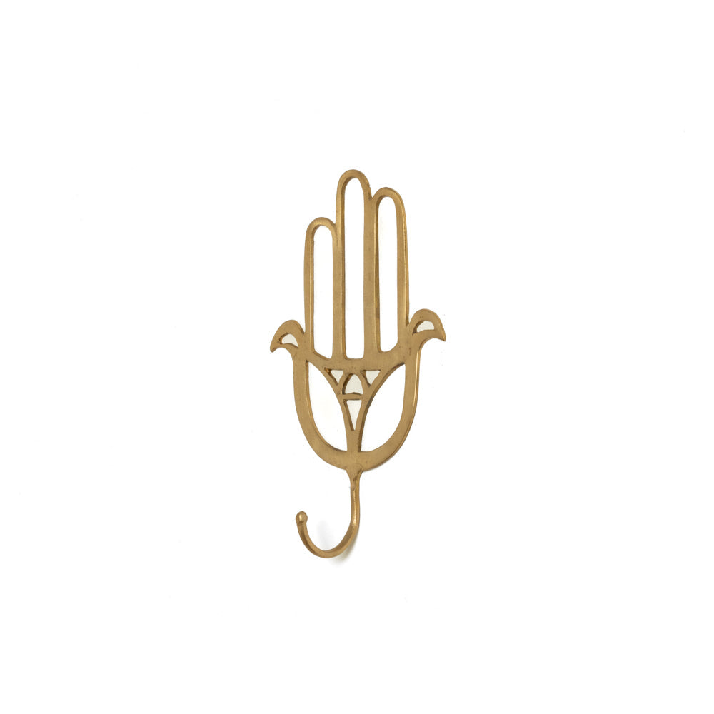Fatima's Hand - Hollow Golden Hanger - Gold