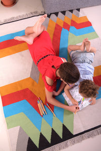 Crossing Lanes Kilim Round Rug